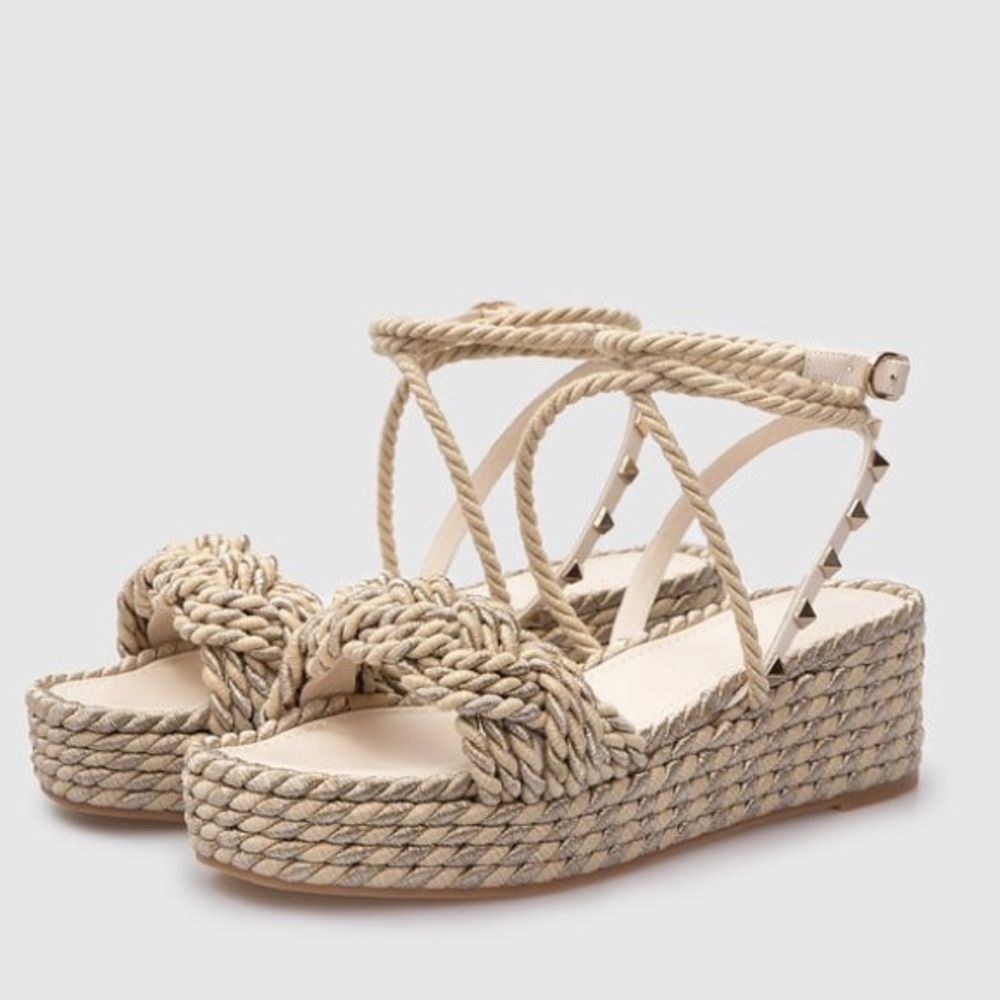 Valentino Garavani Beige Rope Sandals